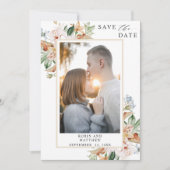 Elegant Photo Earthy Blooms en Beige Wedding Save The Date (Voorkant)