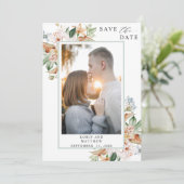 Elegant Photo Earthy Blooms en Green Wedding Save The Date (Staand voorkant)