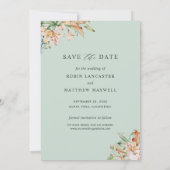Elegant Photo Earthy Blooms en Green Wedding Save The Date (Achterkant)