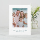 Elegant Photo Easter Blessings  Feestdagenkaart (Staand voorkant)