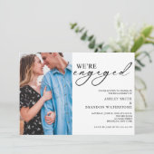 Elegant Photo Engagement Party Invitation Kaart (Staand voorkant)