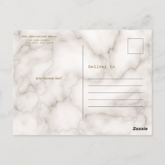 Elegant Photo Family Collage Vaderdag Briefkaart (Achterkant)