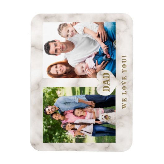 Elegant Photo Family Collage Vaderdag Magneet (Verticaal)