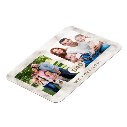 Elegant Photo Family Collage Vaderdag Magneet (Linkerzijde)