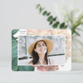 Elegant Photo Floral Senior College Afstudeerder Bedankkaart (Staand voorkant)