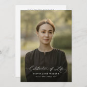 Elegant Photo Funeral Memorial Order Of Service Programmakaart (Voorkant / Achterkant)