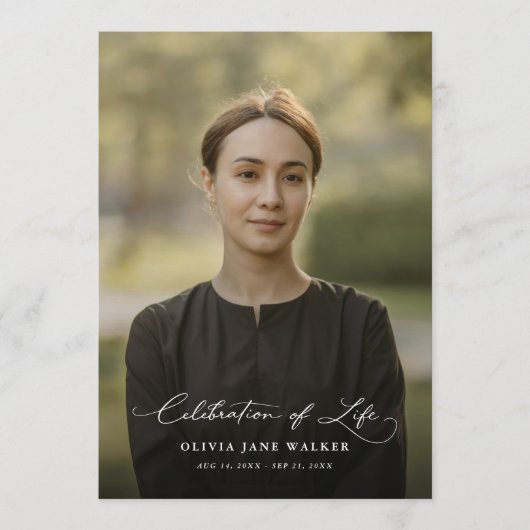 Elegant Photo Funeral Memorial Order Of Service Programmakaart (Voorkant)