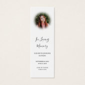 Elegant Photo Funeral Memorial Poem Bladwijzer Car Mini Visitekaartjes (Voorkant)