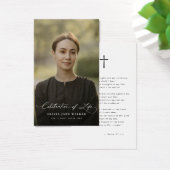 Elegant Photo Funeral Memorial Prayer Card Visitekaartje (Bureau)
