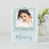 Elegant Photo Funeral Memorial Service Kaart (Staand voorkant)