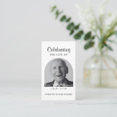 Elegant Photo Funeral Prayer Kaart Visitekaartje (Staand voorkant)