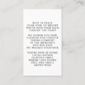 Elegant Photo Funeral Prayer Kaart Visitekaartje (Achterkant)