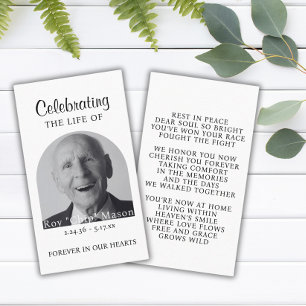 Elegant Photo Funeral Prayer Kaart Visitekaartje