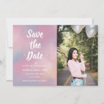 Elegant Photo Galaxy Quinceanera Save the Date