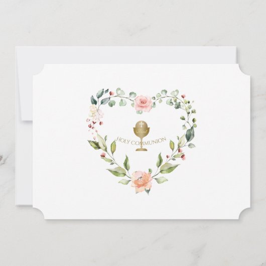 Elegant Photo Girl Gold Chalice Heilige Communie Kaart (Achterkant)