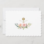 Elegant Photo Girl Gold Chalice Heilige Communie Kaart (Achterkant)