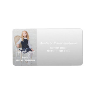 Elegant Photo Girl Gold Cross First Heilige Commun Etiket