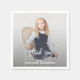 Elegant Photo Girl Gold Cross First Heilige Commun Servet