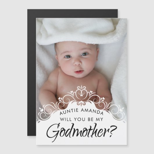 Elegant Photo Godmoeder-voorstel (Voorkant / Achterkant)