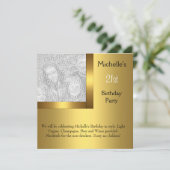 Elegant Photo Gold Black 21e verjaardag 2 Kaart (Staand voorkant)