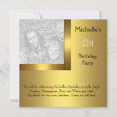 Elegant Photo Gold Black 21e verjaardag 2 Kaart (Voorkant)