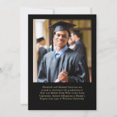 Elegant Photo Gold Grad Cap Black Graduation Aankondiging (Achterkant)