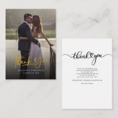 Elegant Photo Gold Hand-Lettered Weddenschap Harte Notitiekaartje (Voorkant / Achterkant)