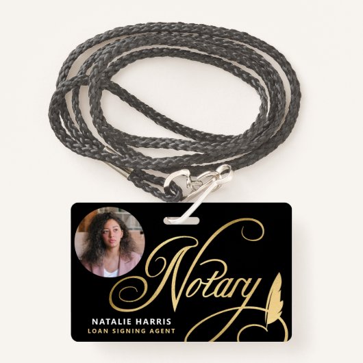 Elegant Photo Gold Notional Loan Agent Badge (Voorkant met draagriem)