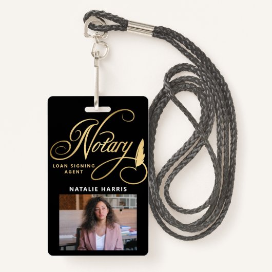 Elegant Photo Gold Notional Loan Agent Badge (Voorkant met draagriem)