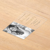 Elegant Photo Gold Script Minimal 30th Birthday Acryl Uitnodigingen (Laagn)