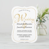 Elegant Photo Gold Script Religious Wedding Kaart (Staand voorkant)