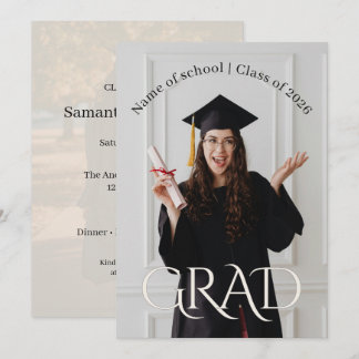 Elegant Photo Grad Party | Modern Minimalist Grad  Kaart