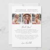 Elegant Photo Graduation Bedankkaart (Achterkant)