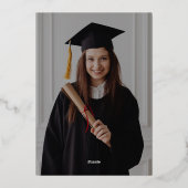 Elegant Photo Graduation Invitation 2026 Folie Uitnodiging (Achterkant)