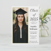 Elegant Photo Graduation Invitation –Class of 2025 Kaart (Staand voorkant)