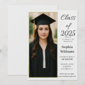 Elegant Photo Graduation Invitation –Class of 2025 Kaart (Voorkant / Achterkant)