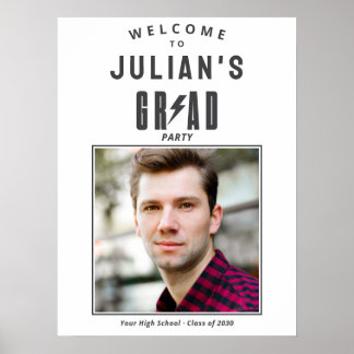 Elegant Photo Graduation Party 2026 Grad Welcome Poster