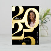 Elegant Photo Graduation Party Gold Folie Uitnodiging (Staand Voorkant)