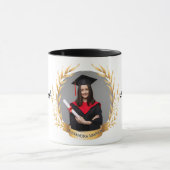 Elegant Photo Graduation Party Gold Laurels Mok (Midden)