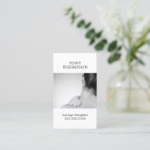 Elegant Photo Gray White Massage Therapist Visitekaartje (Staand voorkant)