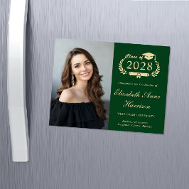 Elegant Photo Green Afstuderen Magnetic Kaart