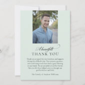 Elegant Photo Green Christian Funeral Thank You Bedankkaart (Voorkant)
