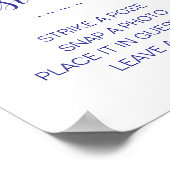 Elegant Photo Guest Book Navy Blue White Wedding Poster (Hoek)