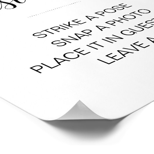 Elegant Photo Guest Book Wedding Sign Poster (Hoek)