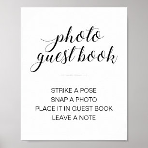 Elegant Photo Guest Book Wedding Sign Poster