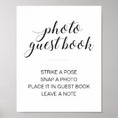 Elegant Photo Guest Book Wedding Sign Poster (Voorkant)