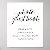 Elegant Photo Guest Book Wedding Sign Poster (Voorkant)