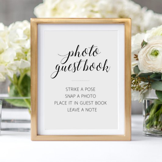 Elegant Photo Guest Book Wedding Sign Poster