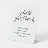 Elegant Photo Guest Book Wedding Sign Reclamebord Met Voetstuk (Voorkant)