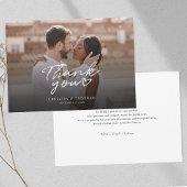 Elegant Photo Hand-Lettered Wedding Bedankkaart
